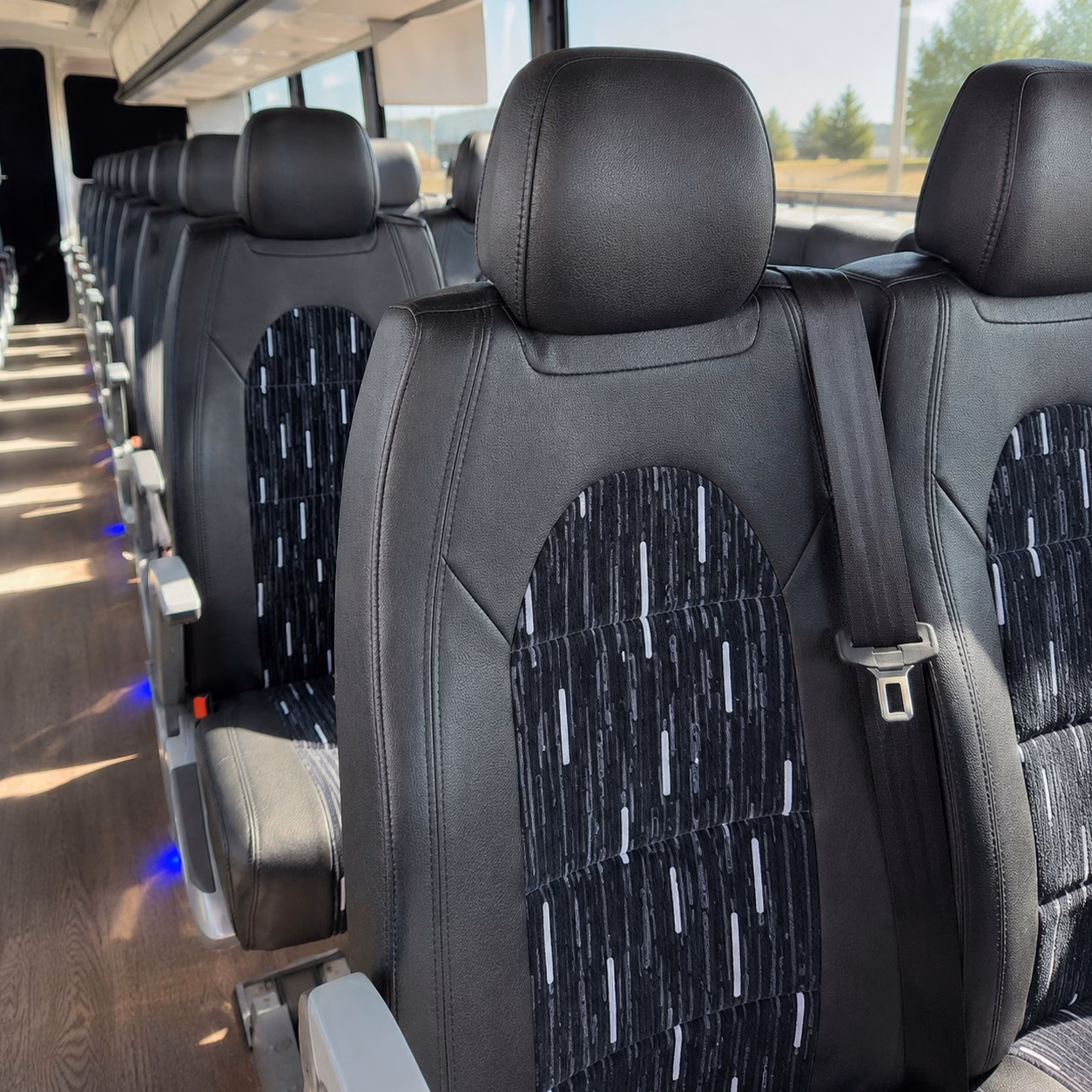 cleveland charter bus rental interior