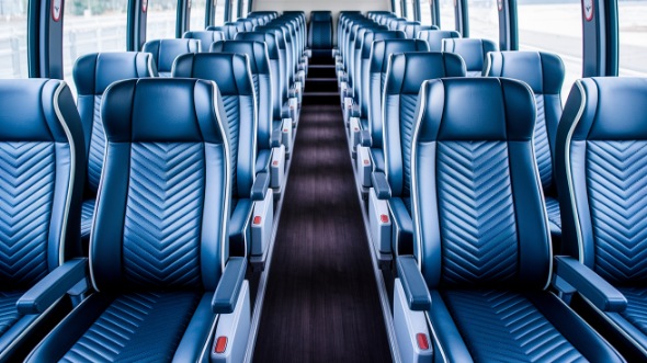 cleveland 54 passenger charter bus inside