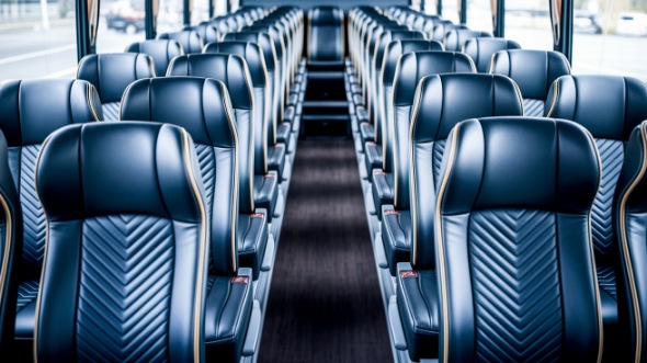 cleveland 56 passenger charter bus inside